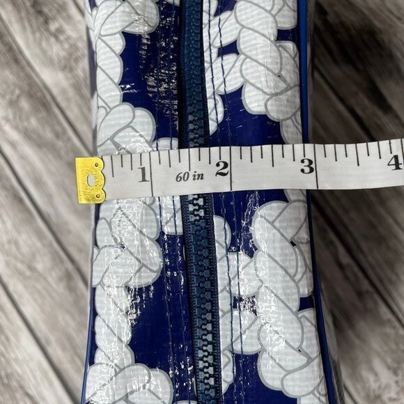 Bella Toiletry Bag Navy White Rope Knot Print Travel Cosmetic Case NWT - Picture 12 of 12